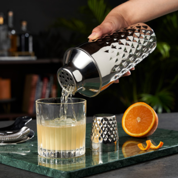 Irving™ Diamond Faceted Stainless Steel Cocktail Shaker