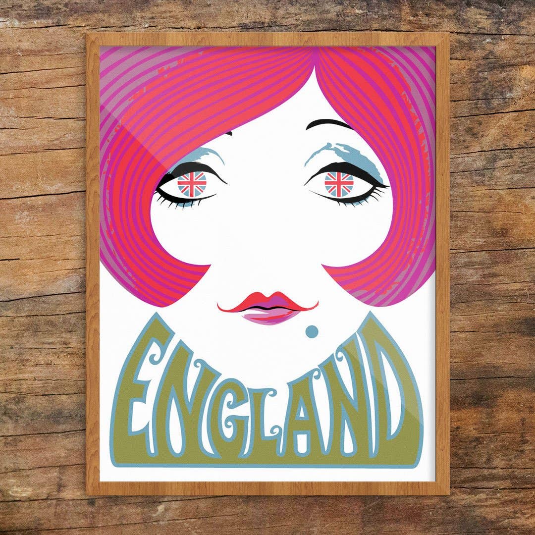 11'' x 14'' English Mod 60's Gal Print - Vintage MC
