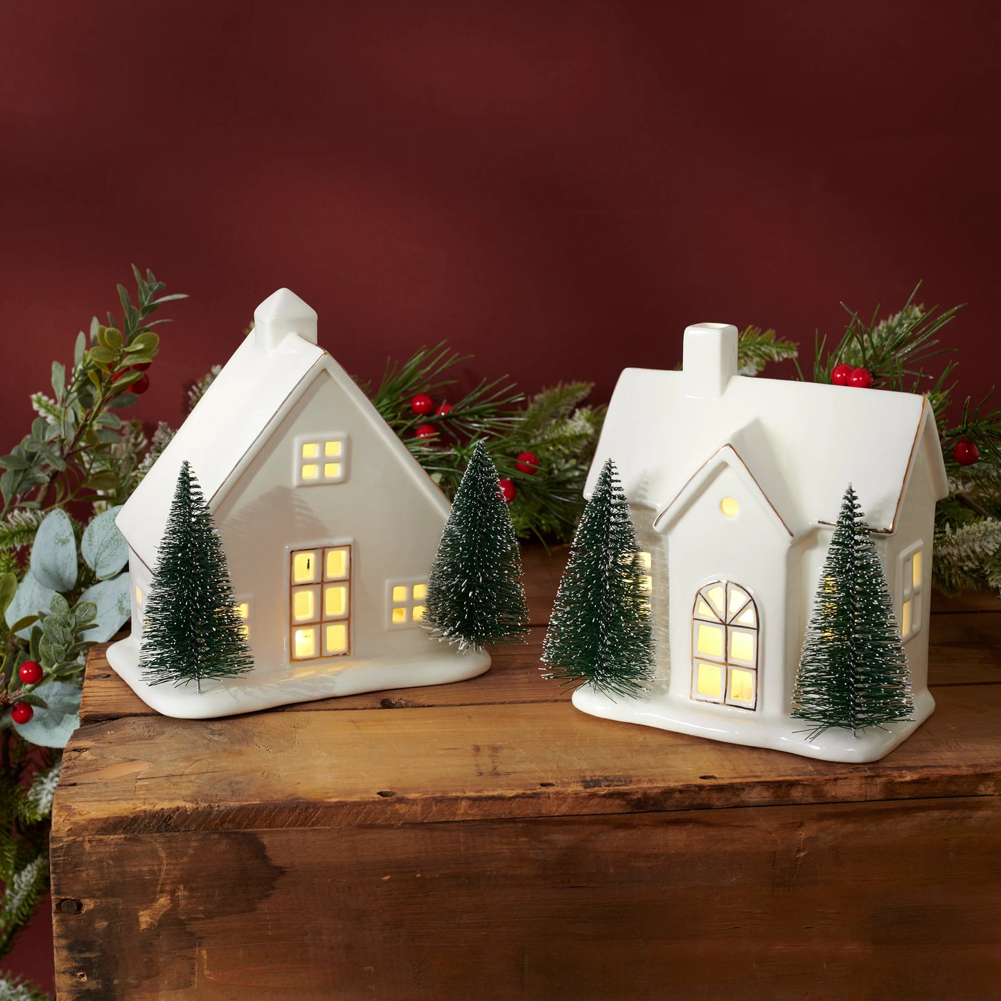 Lighted Porcelain Holiday House