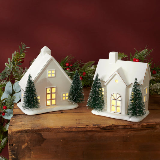 Lighted Porcelain Holiday House