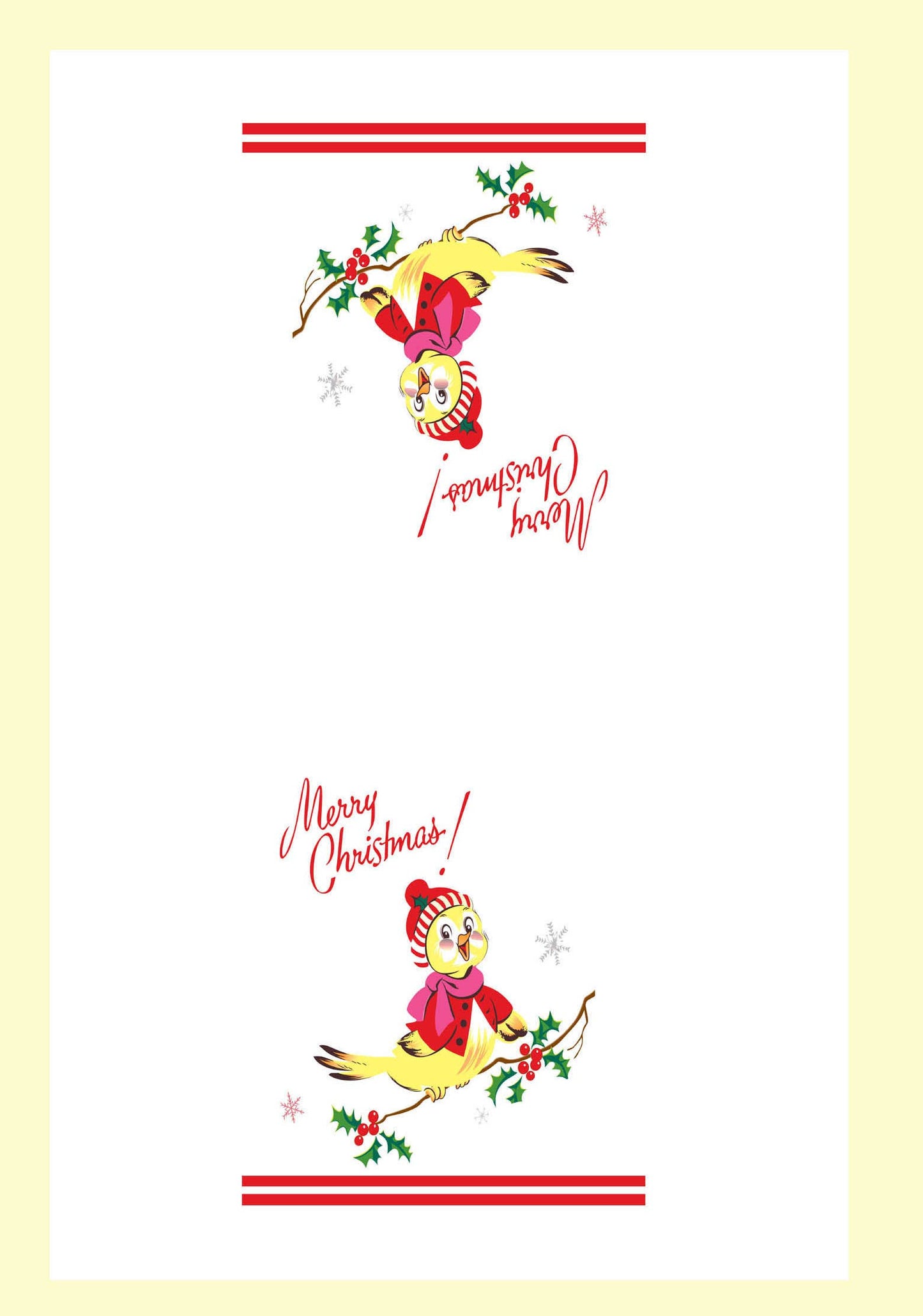 Christmas Birdie Tea Towel