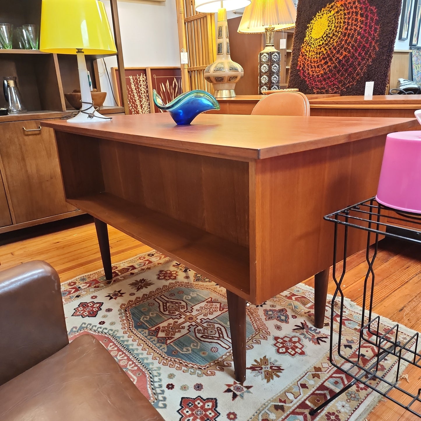 0923004 Danish Teak Desk with Bookshelf