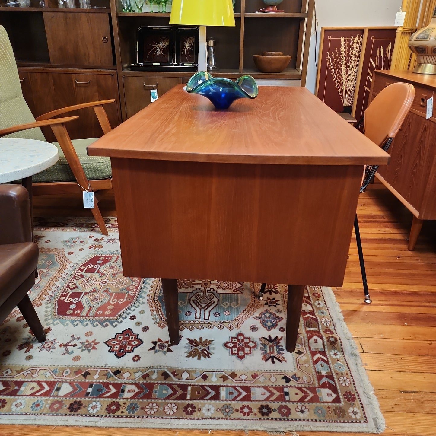 0923004 Danish Teak Desk with Bookshelf