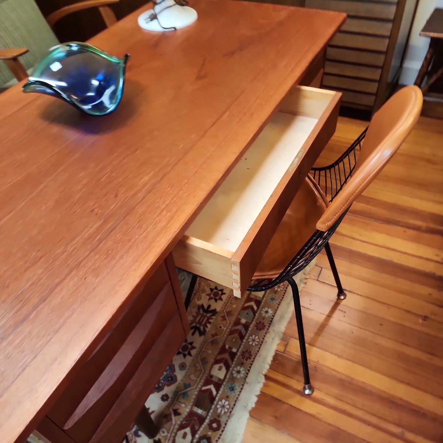 0923004 Danish Teak Desk with Bookshelf