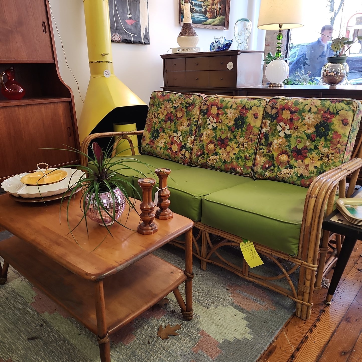 Vintage Bamboo Rattan Sofa and Chair Set