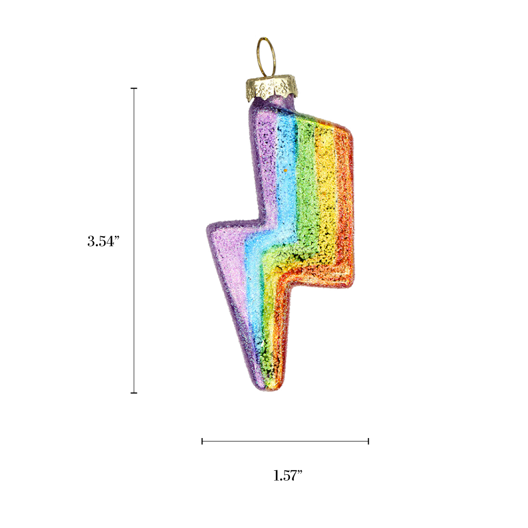 Rainbow, Shiny Retro Glass Ornament