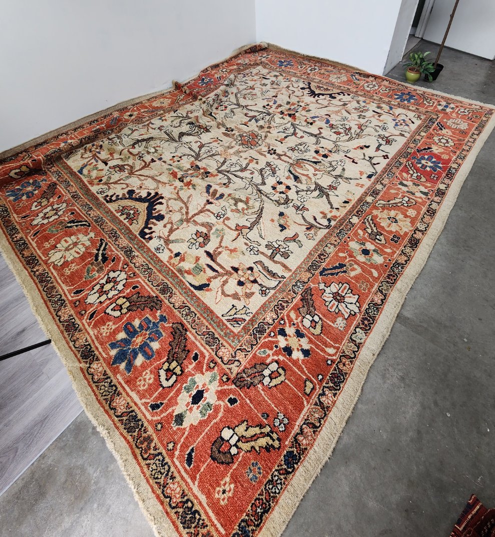 BB072311 Vintage Room Sized Serapi Rug