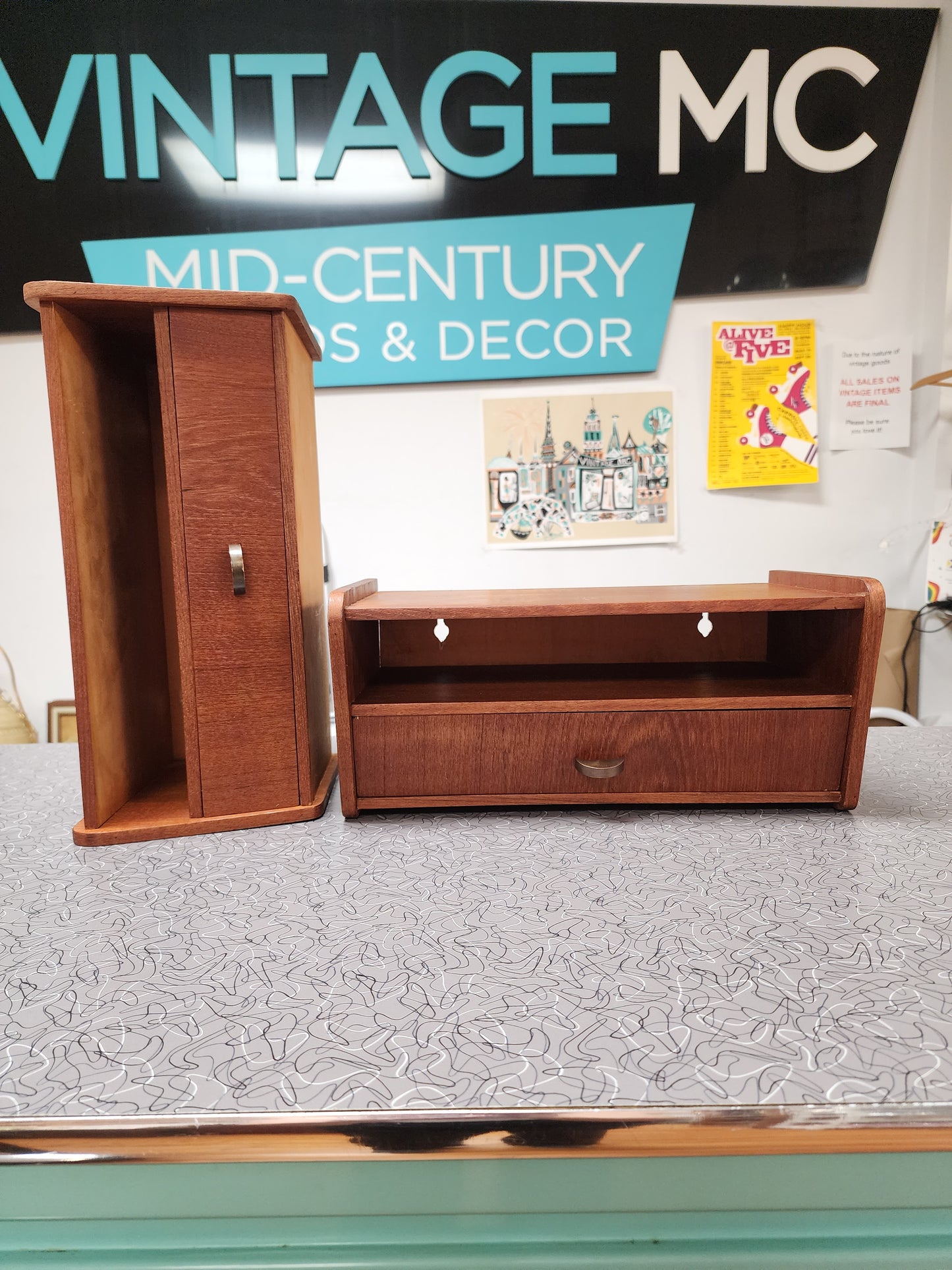 ST0323144 Pair of Danish Teak Nightstands