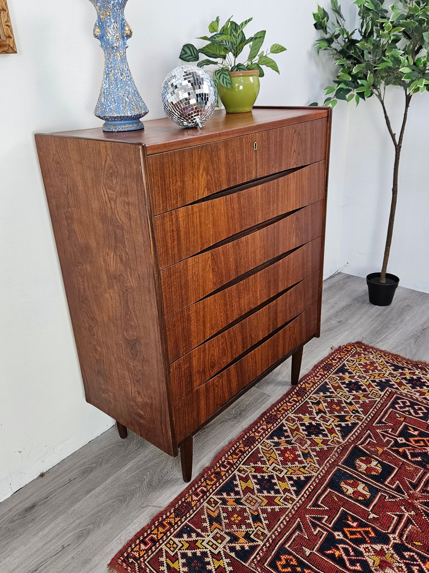 ST1222008 Danish Teak Tall Chest