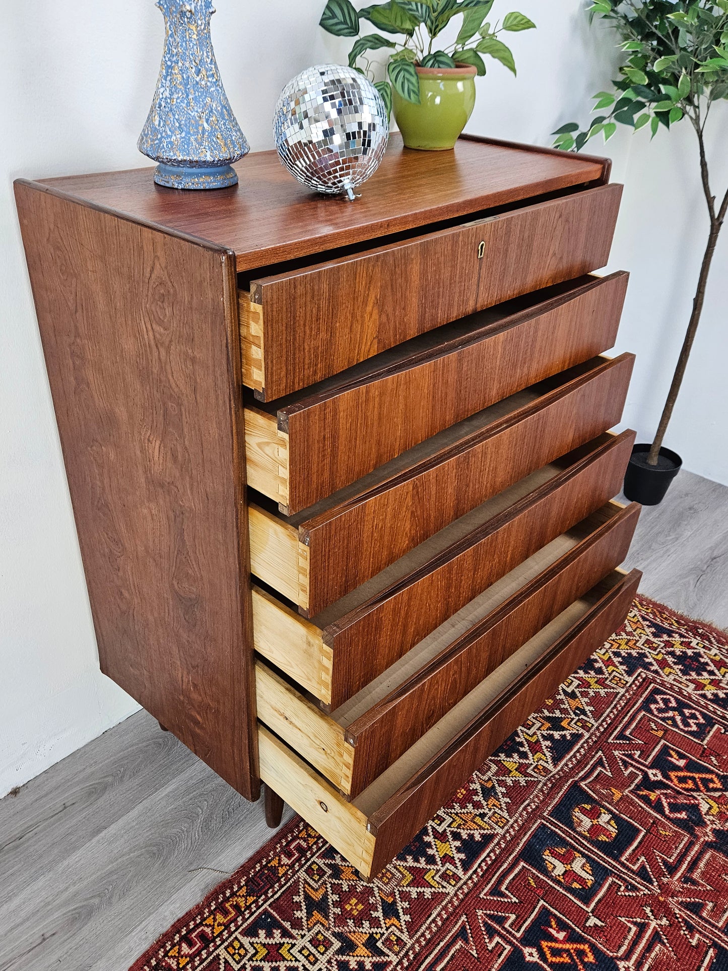 ST1222008 Danish Teak Tall Chest