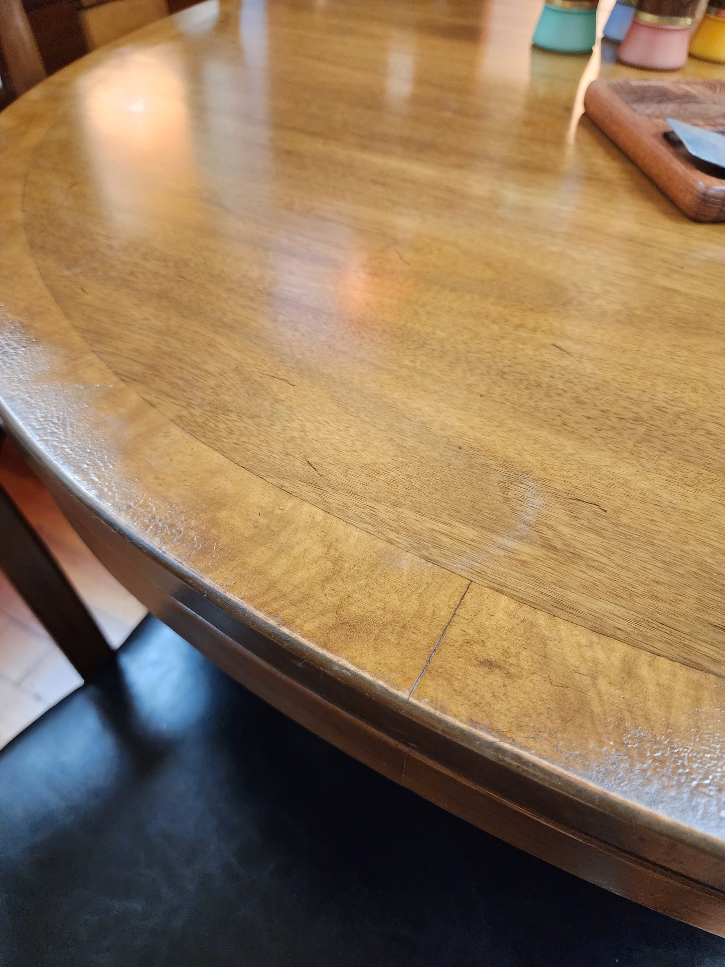 Walnut Dining Table and Six Chairs