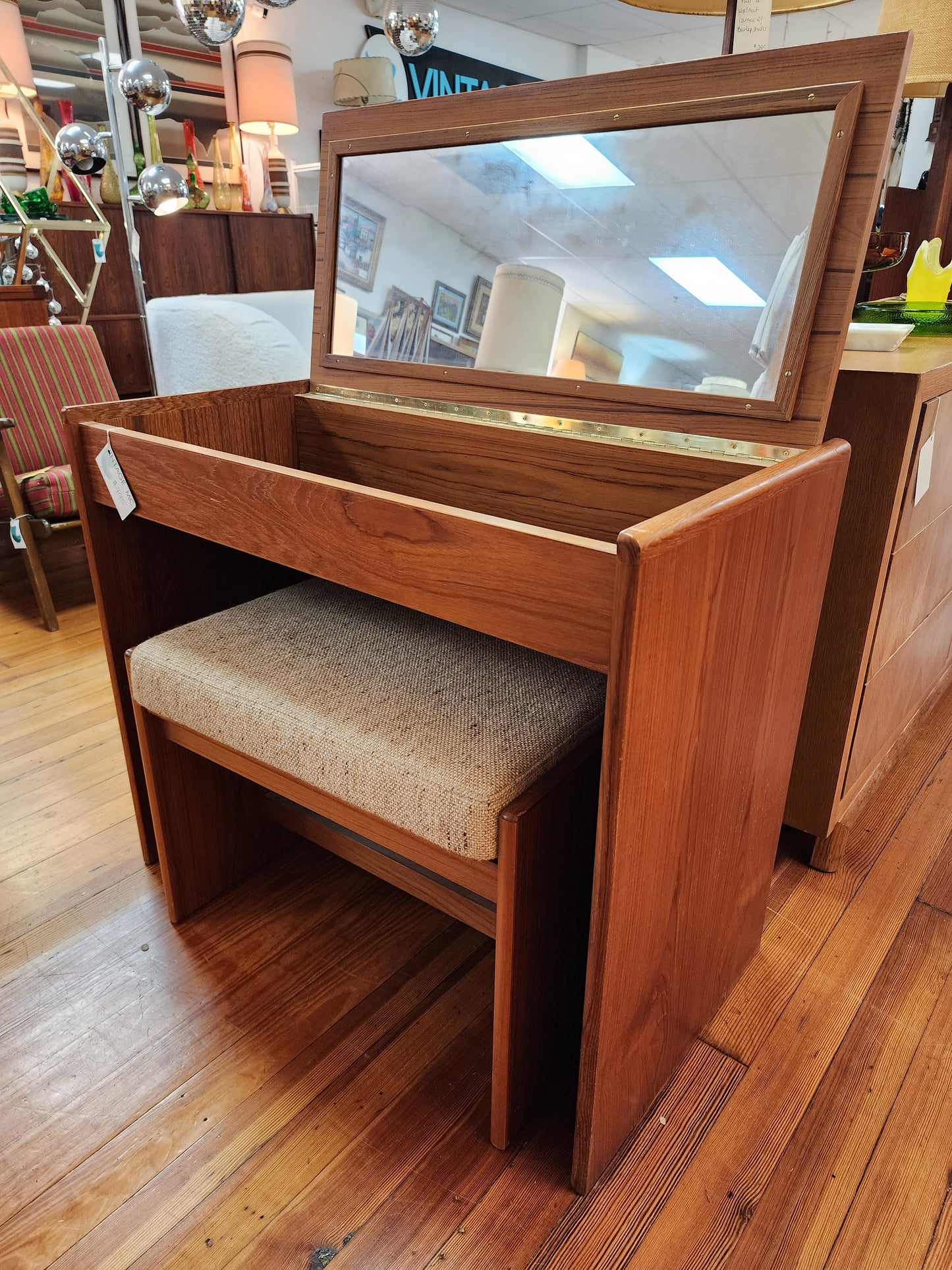 Danish Teak Vanity with Stool