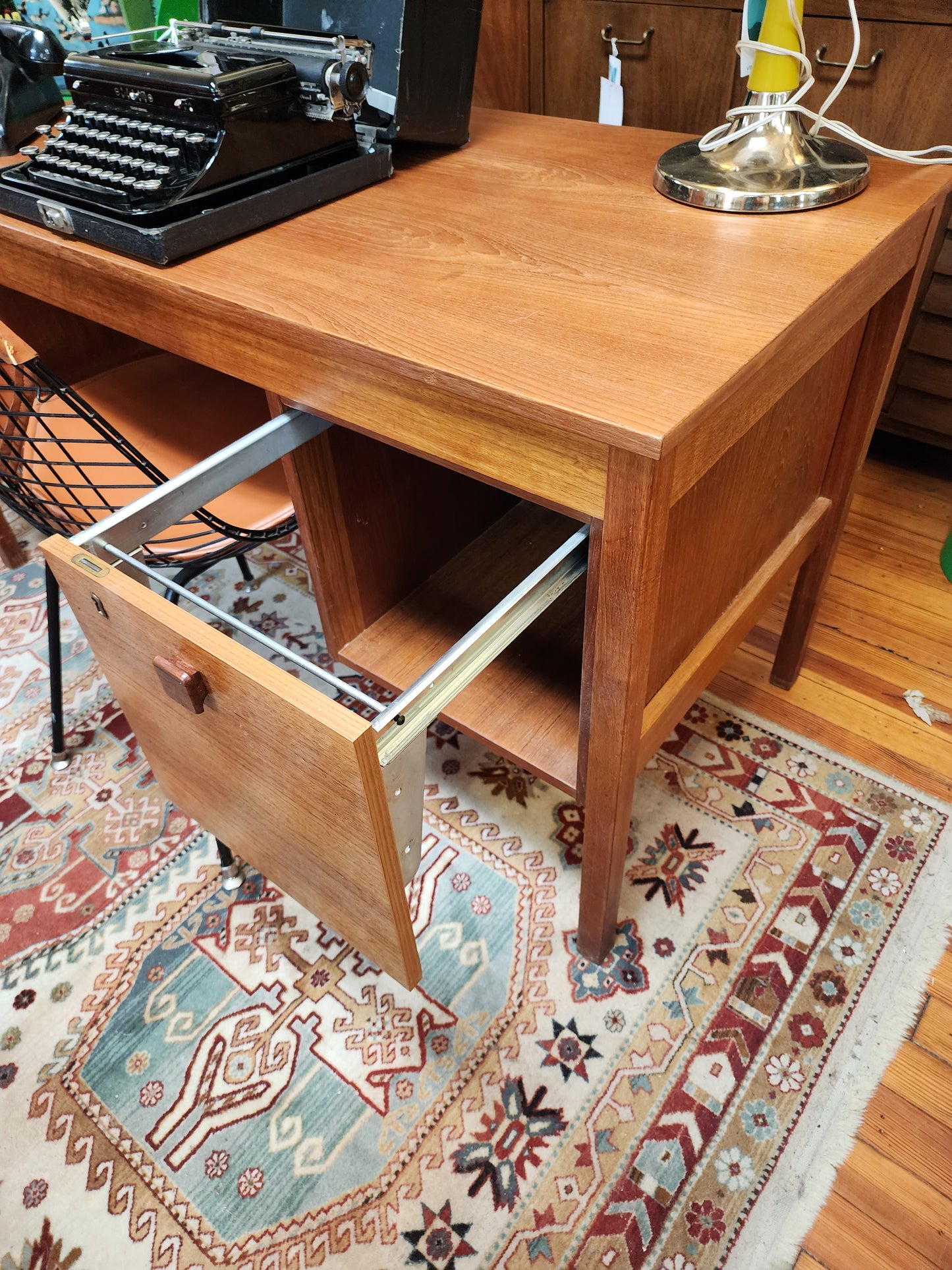 Danish Teak Desk with File Drawer