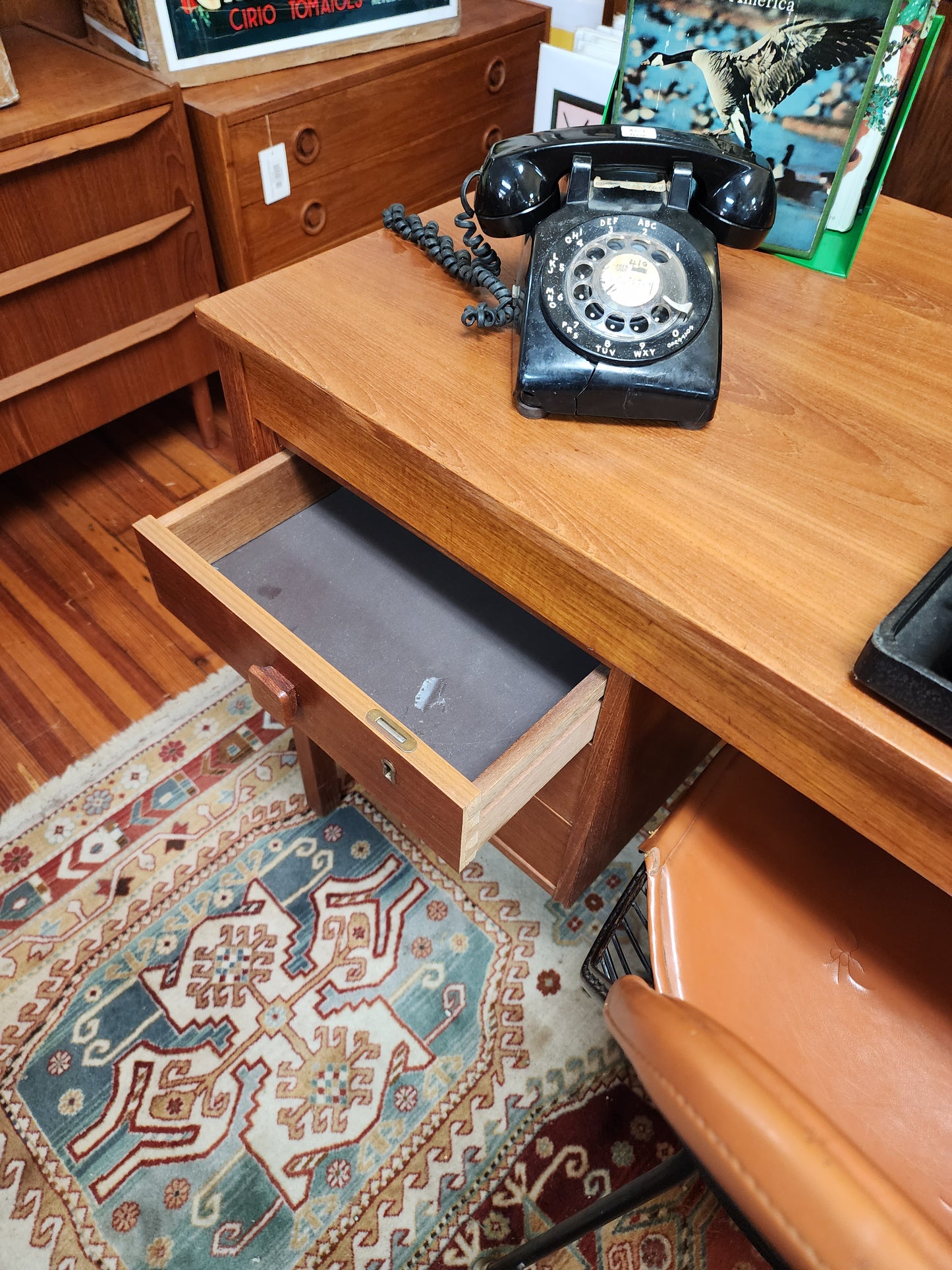 Danish Teak Desk with File Drawer