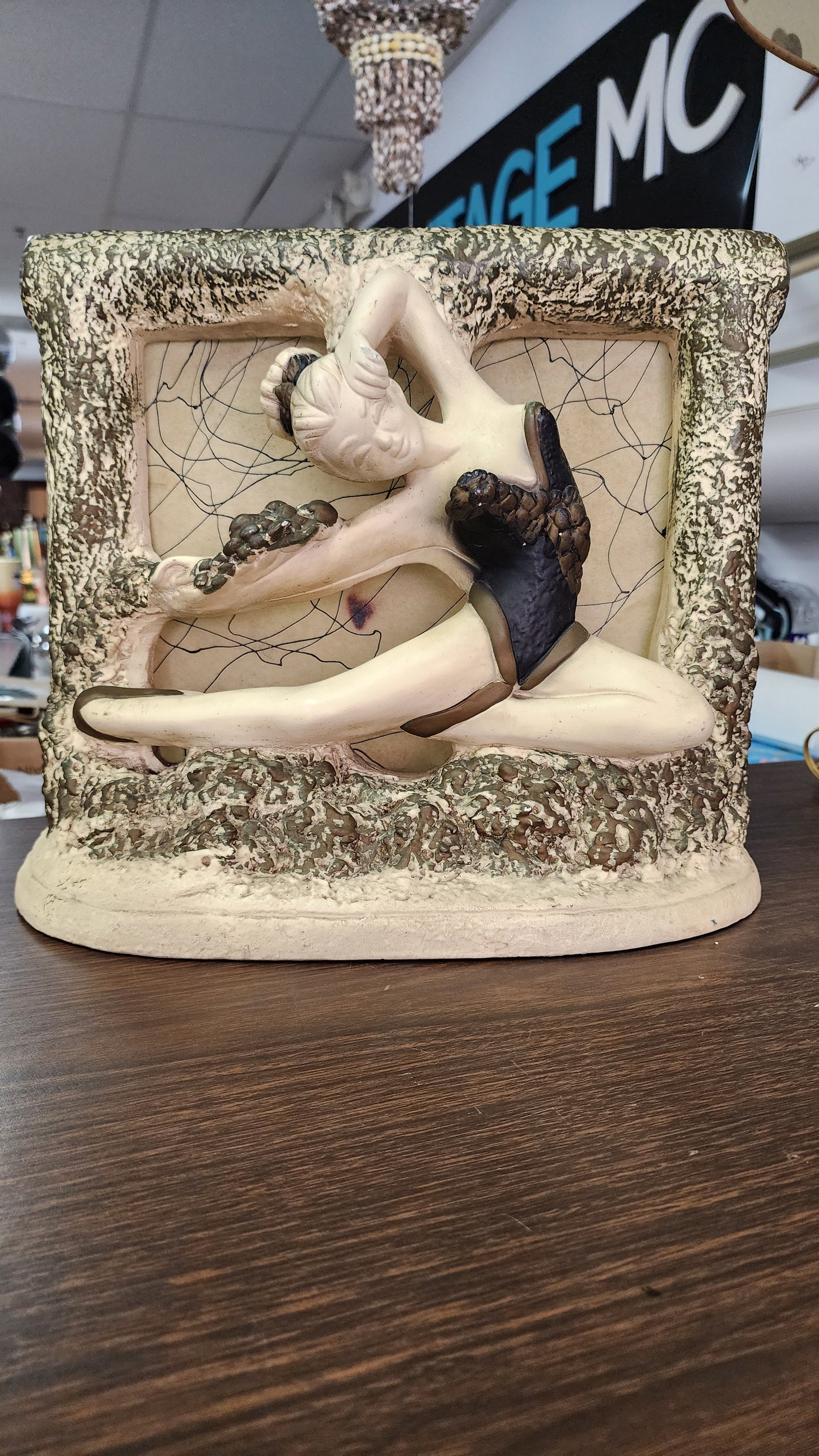 Vintage 1950s NYS Chalkware Ballet Dancer Lamp