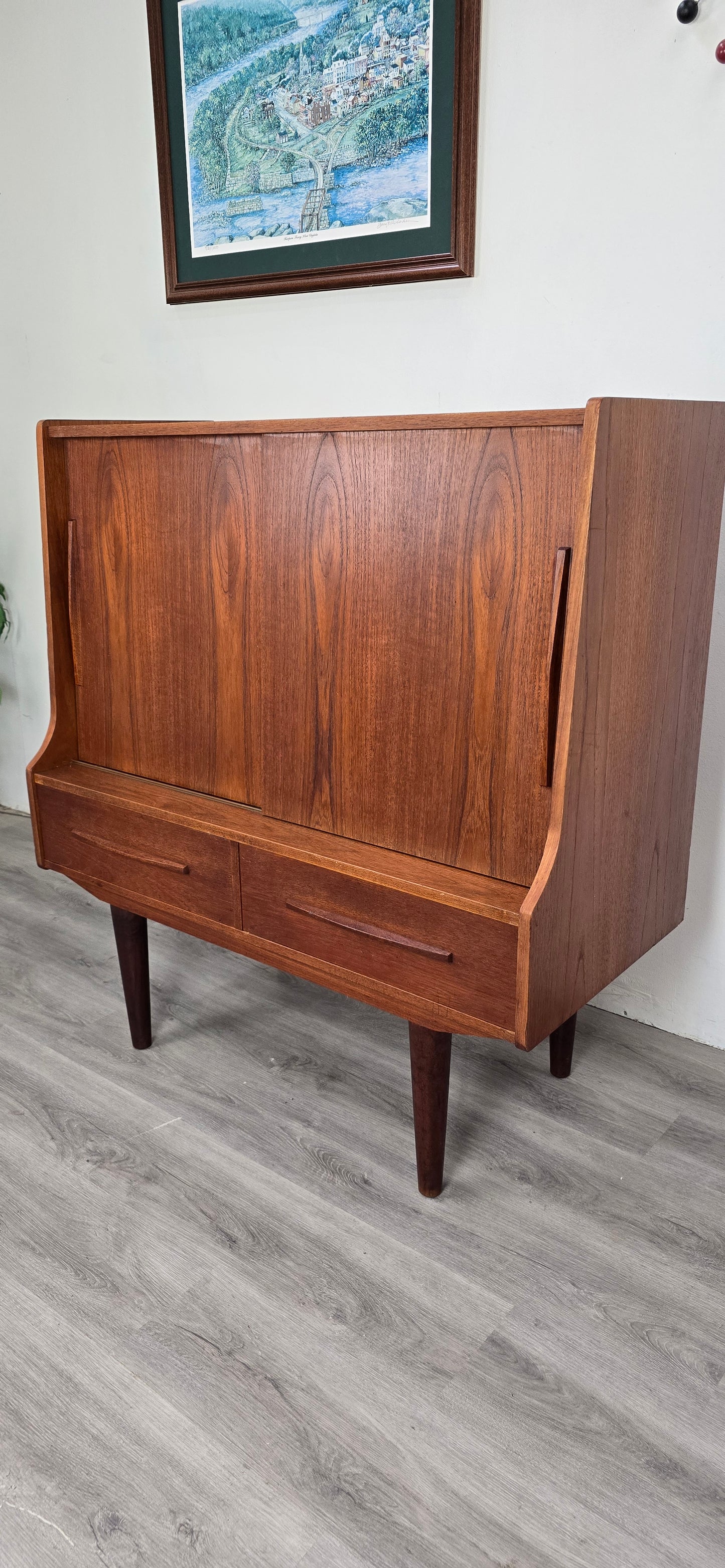 Danish Teak Small Bar Credenza