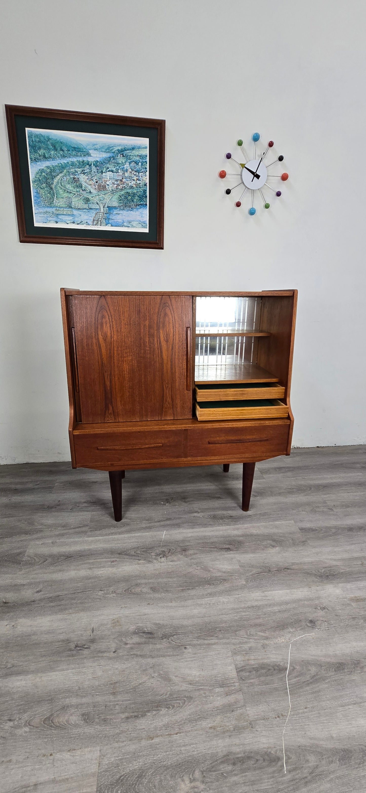 Danish Teak Small Bar Credenza