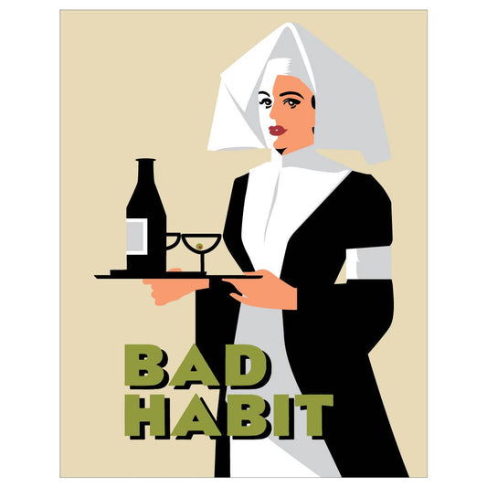2.5'' x 3.5'' Bad Habit Drinking Nun Magnet - Vintage MC