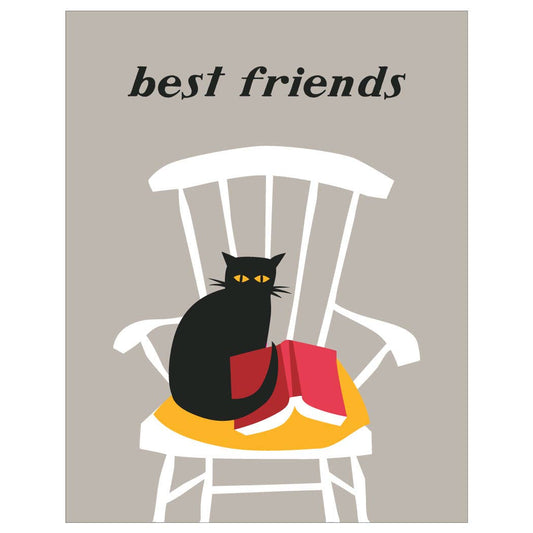 2.5'' x 3.5'' Best Friends Cat & Book Magnet - Vintage MC