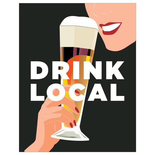 2.5'' x 3.5'' Drink Local Beer Magnet - Vintage MC