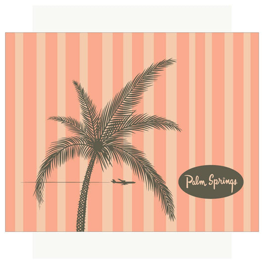 2.5 x 3.5 Palm Springs Palm Tree on Pink Stripes Magnet - Vintage MC