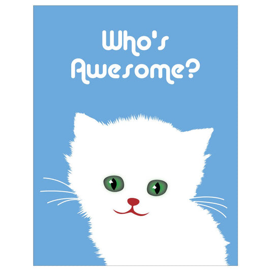 2.5'' x 3.5'' Who's Awesome Cute Cat Magnet - Vintage MC