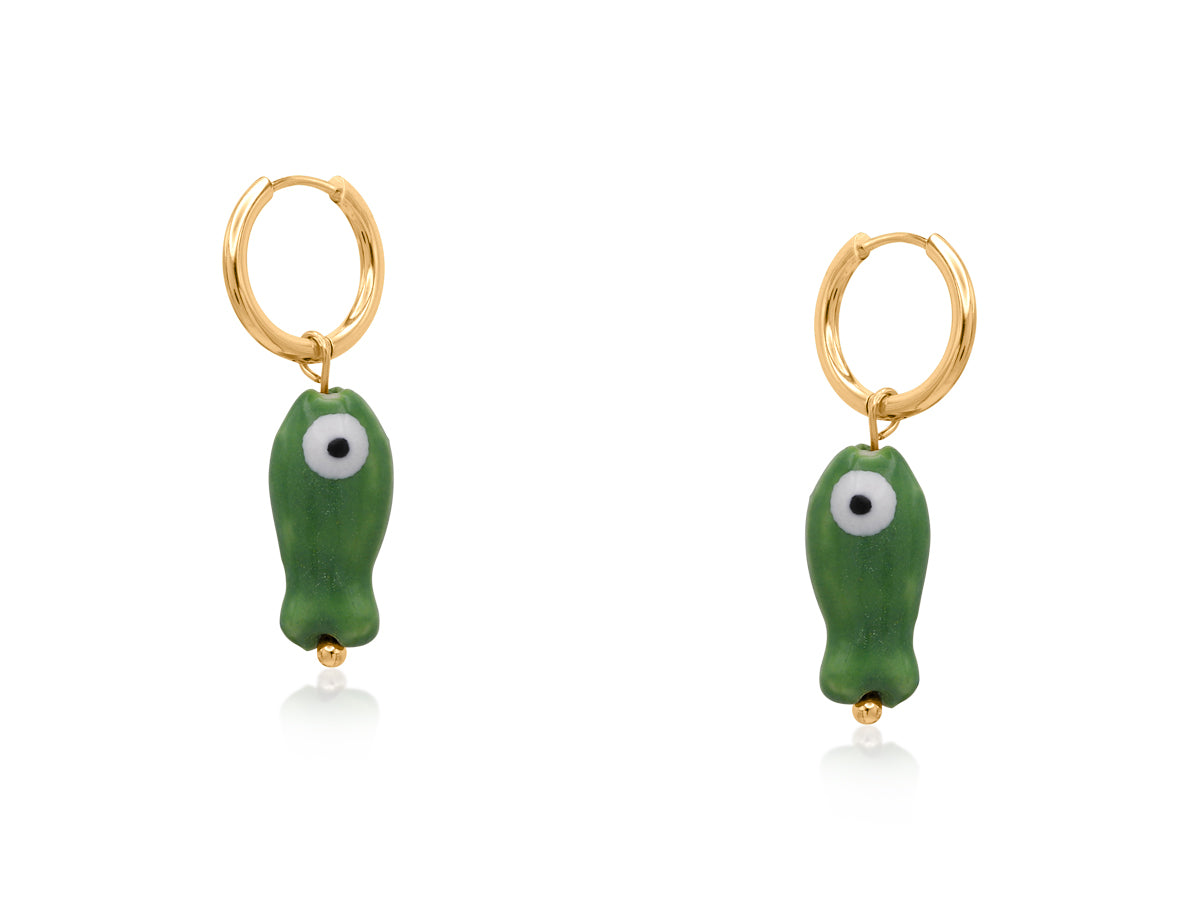 Fish Ceramic Charm Petite Earrings