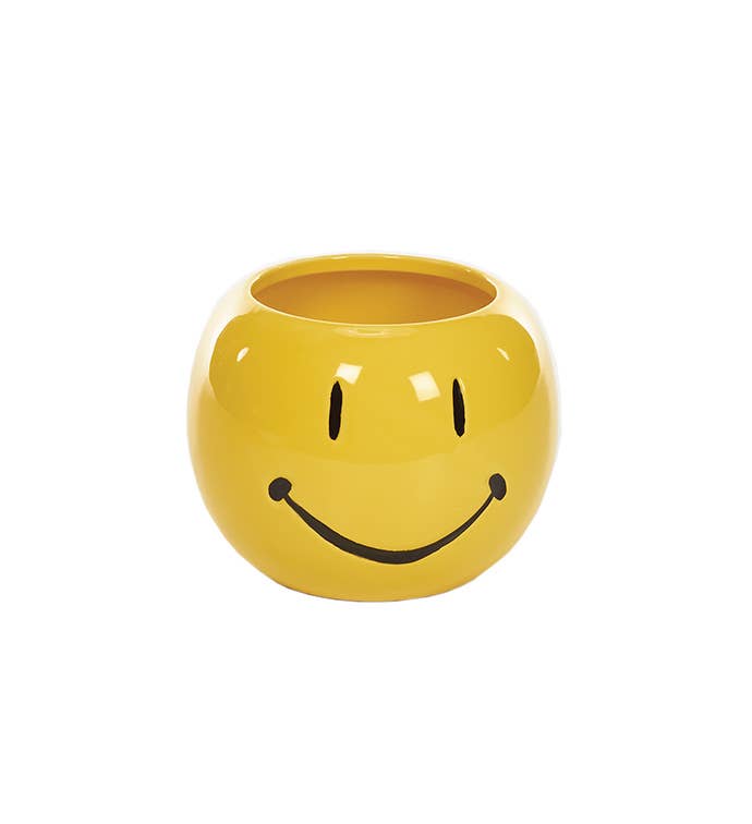 Yellow Smiley Face Planter - Cheerful - Item #16544