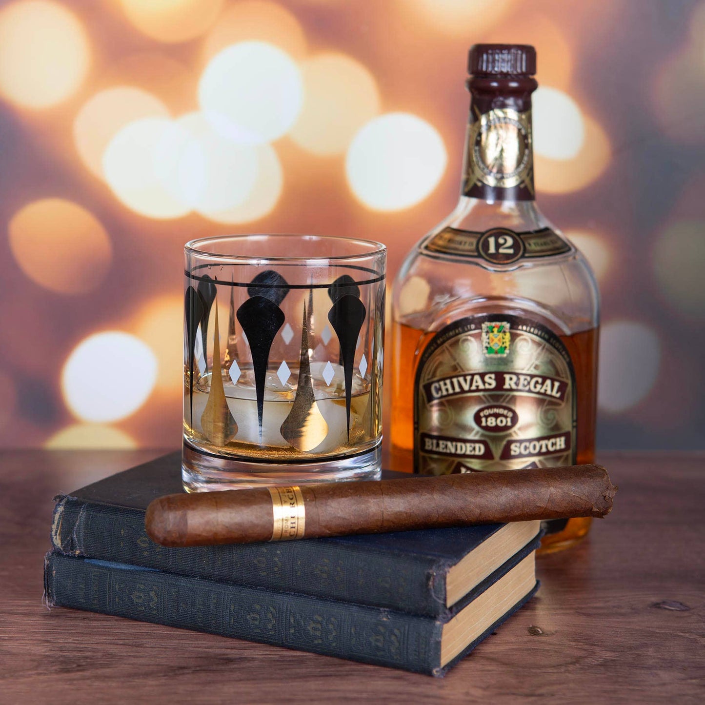 Retro Black and Gold Cocktail Glass