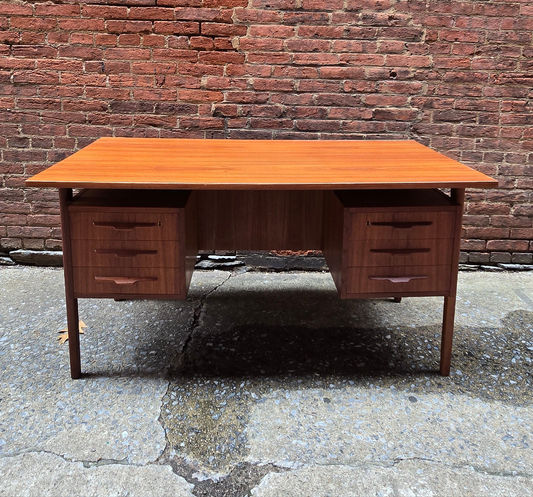 Danish Teak Desk with Display Shelf