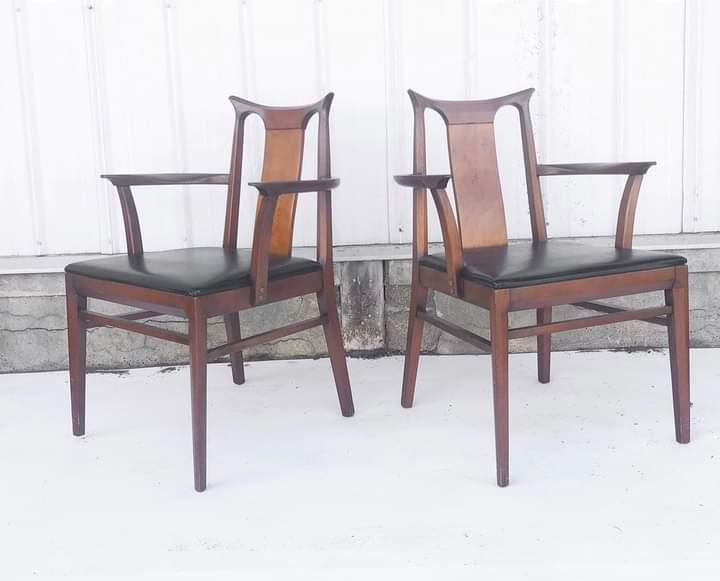 Walnut Dining Table and Six Chairs