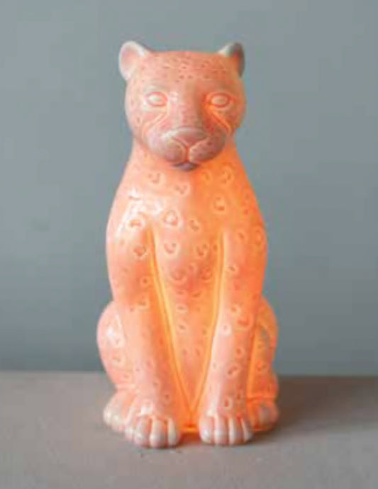 Pink Leopard Lamp