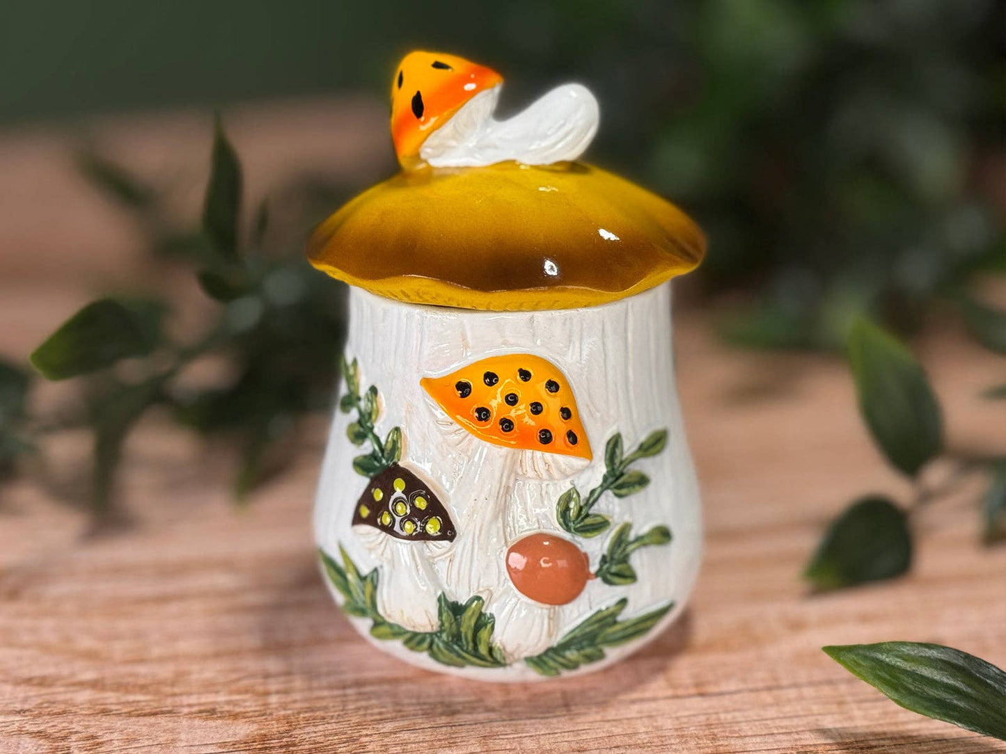 Merry Mushrooms-Inspired 70s Hand-Painted Trinket Box