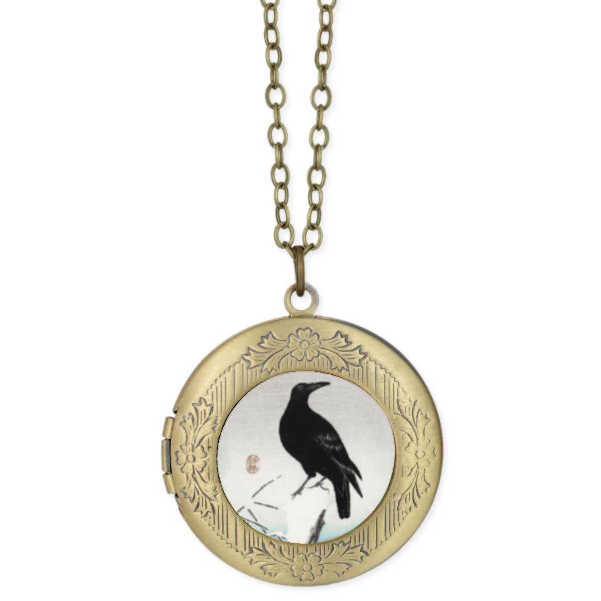 Raven Fine Art Gold Locket Necklace