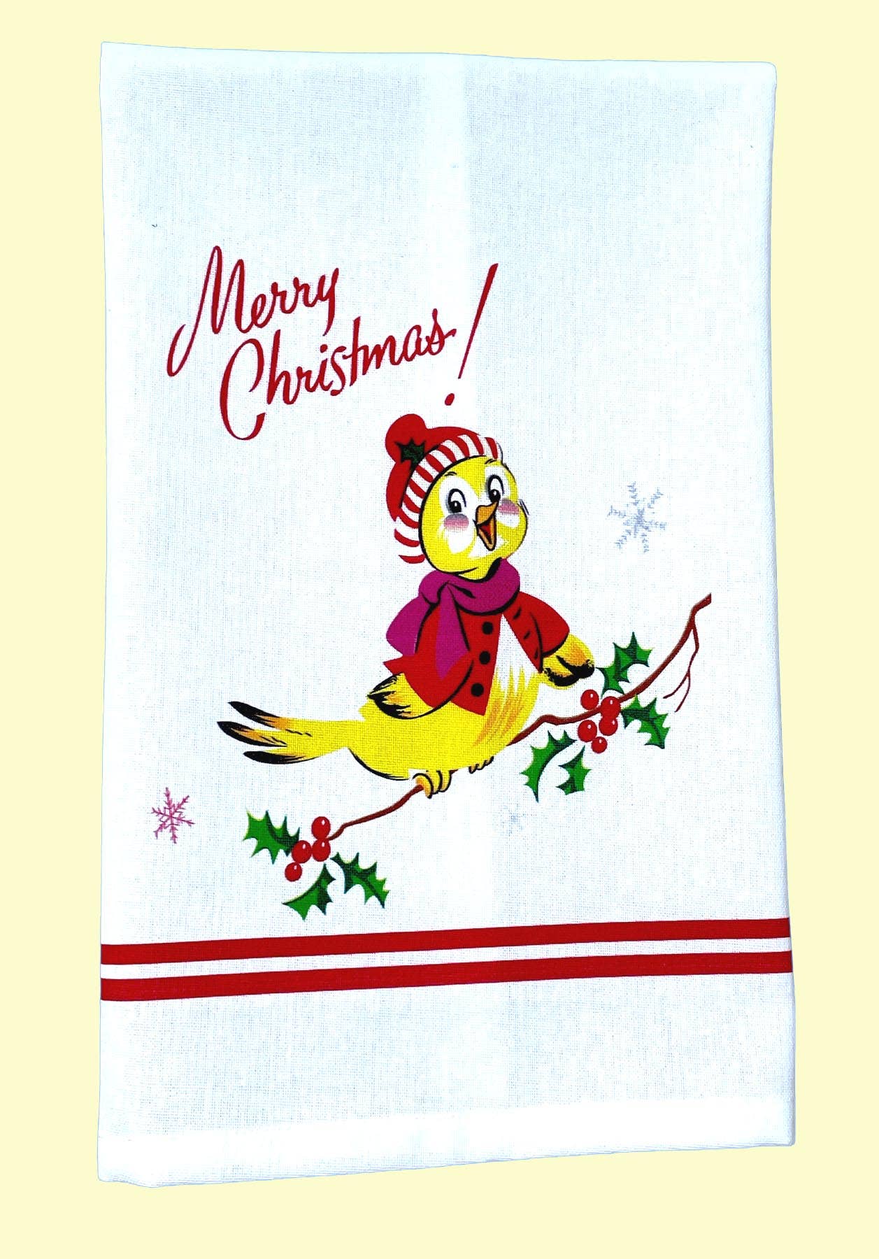 Christmas Birdie Tea Towel