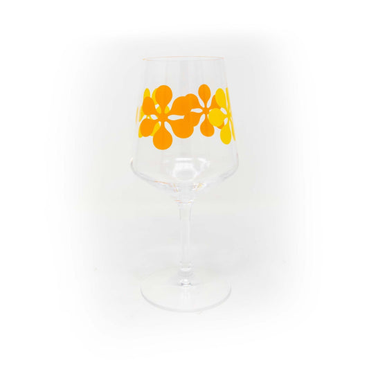 Acrylic Wine Goblets - Orange Modfest Design - Vintage MC
