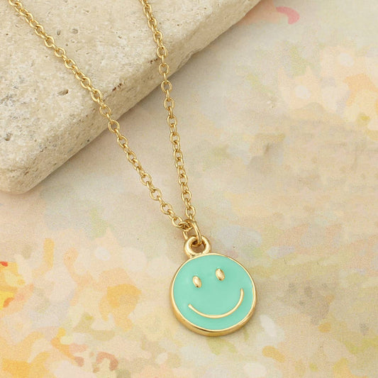 All Smiles Pastel Happy Face Necklace - Vintage MC