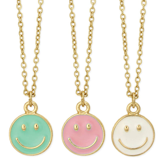 All Smiles Pastel Happy Face Necklace - Vintage MC