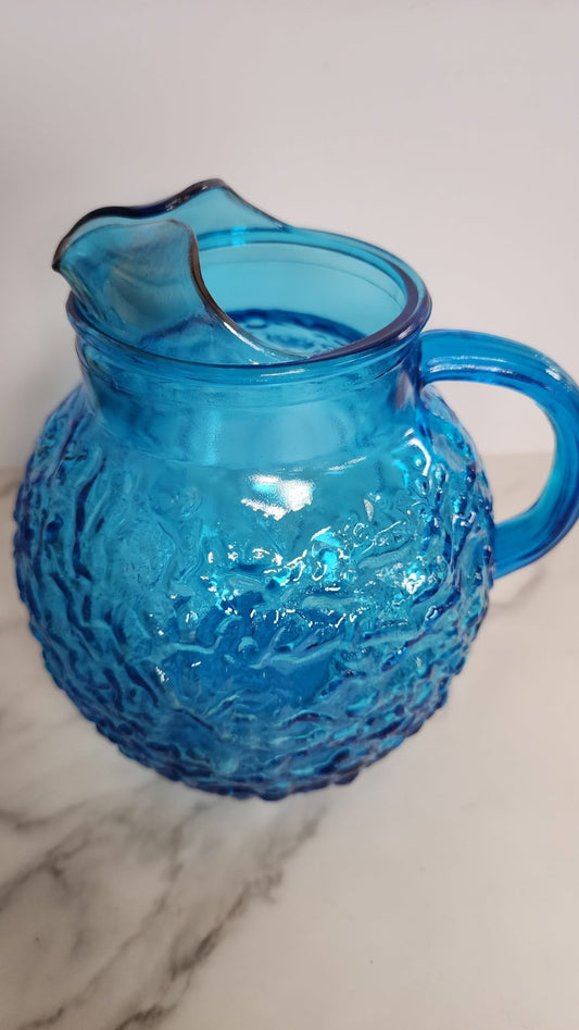 Aqua Cracked Ice Pitcher - Vintage MC