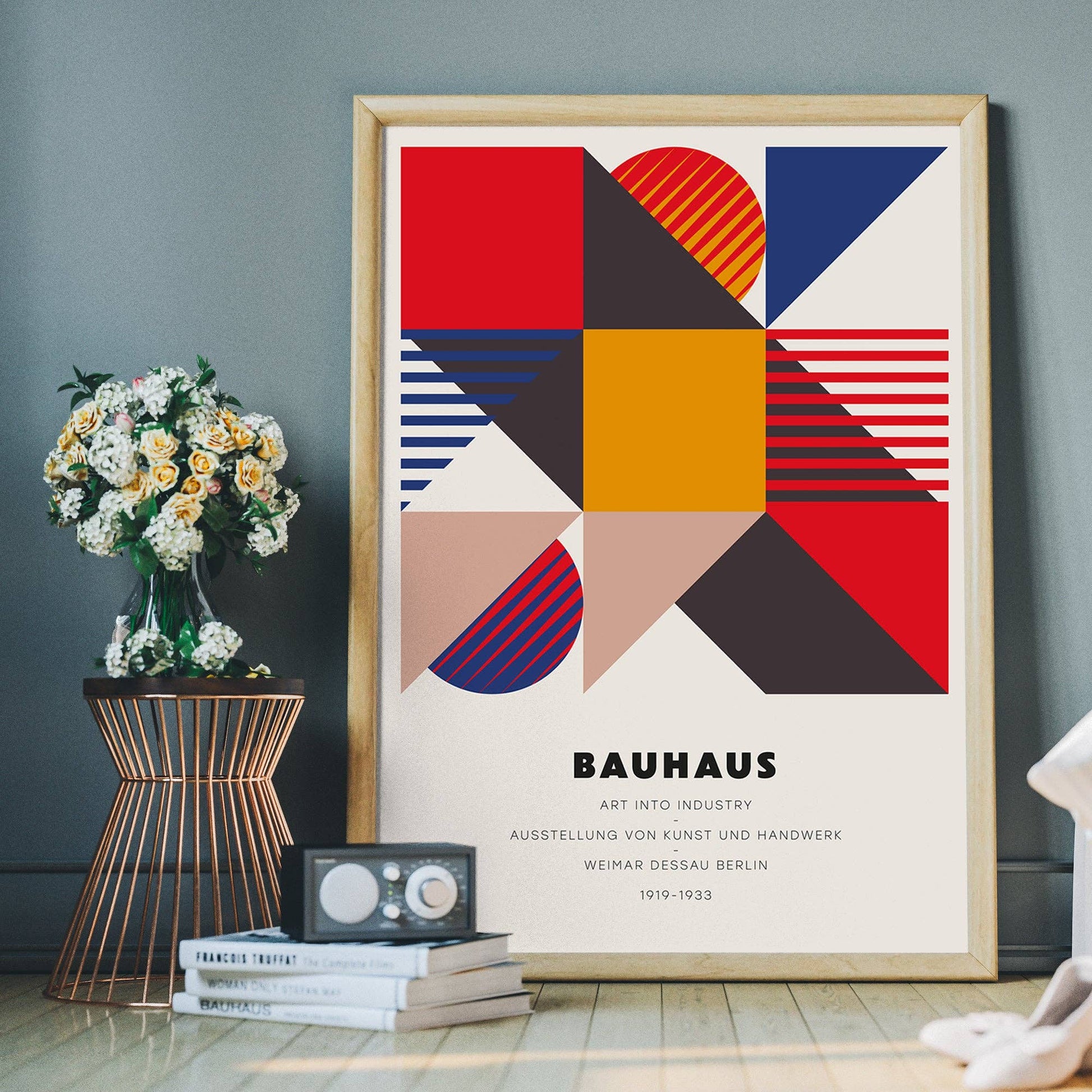 Bauhaus Geometric Art Into Industry Print - Vintage MC