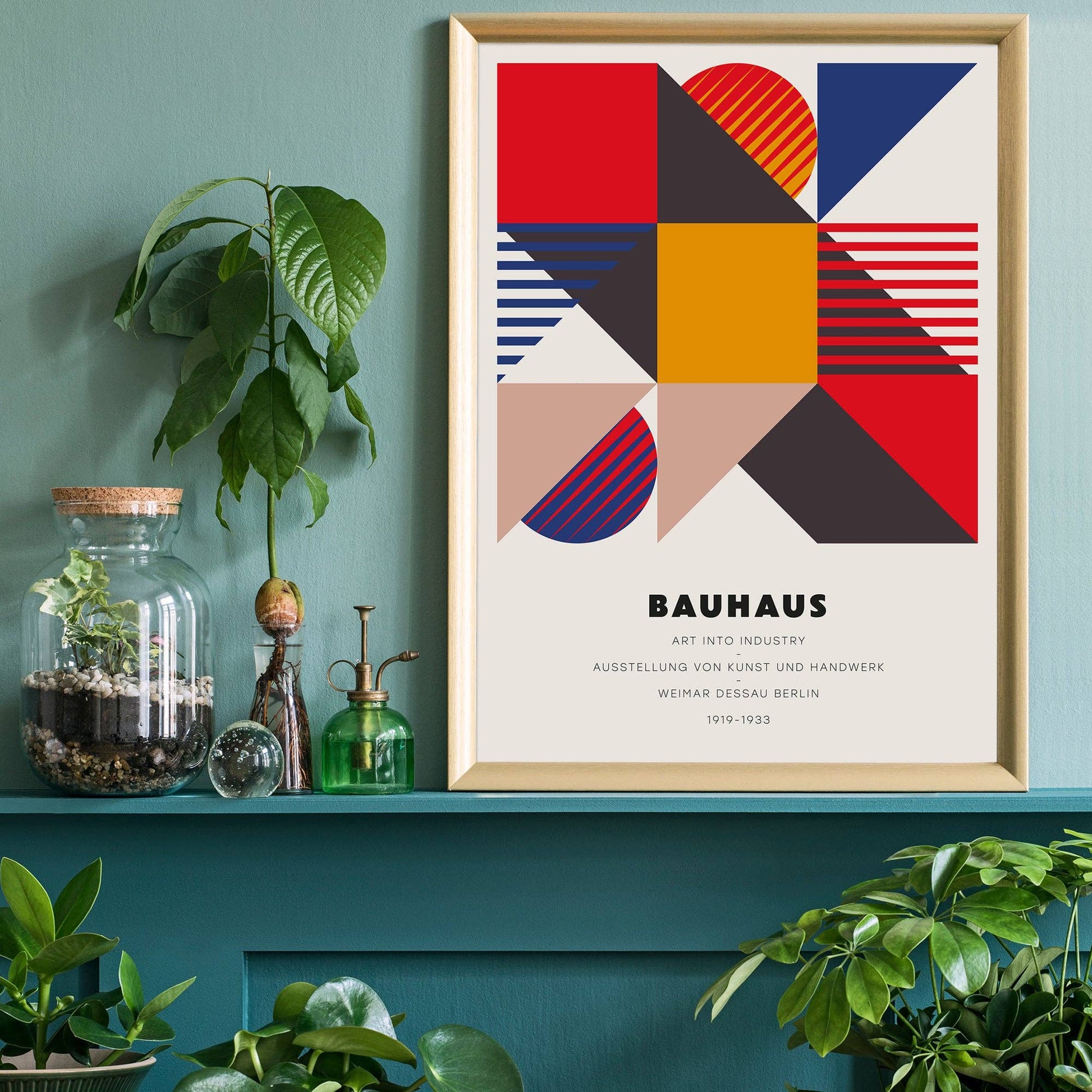 Bauhaus Geometric Art Into Industry Print - Vintage MC