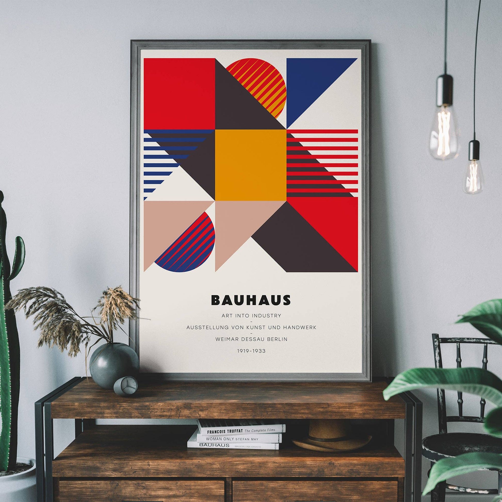 Bauhaus Geometric Art Into Industry Print - Vintage MC