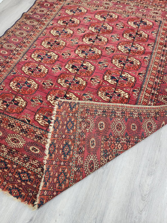 BB062302 Wool Bokhara Rug in Red - Vintage MC