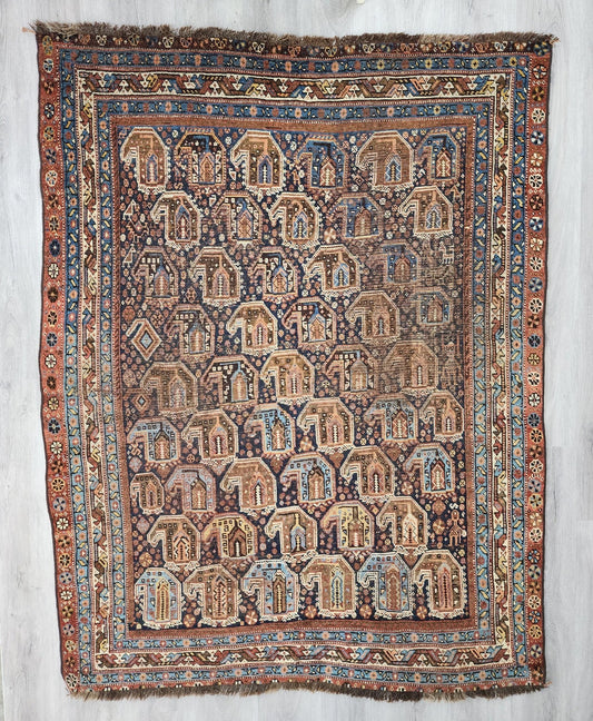 BB0723004 Vintage Khamseh Rug - Vintage MC