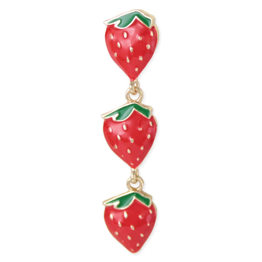 Berry Sweet Strawberry Linear Post Earrings - Vintage MC