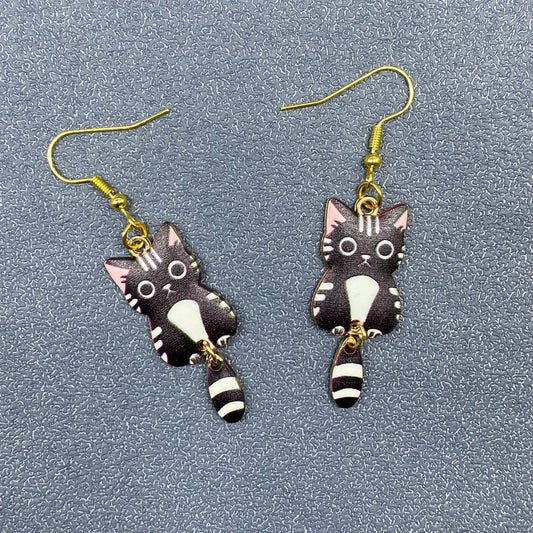 Cat Dangle Earrings - Vintage MC