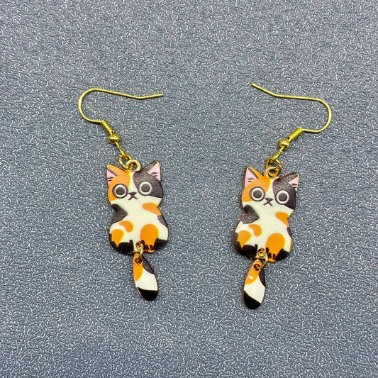 Cat Dangle Earrings - Vintage MC