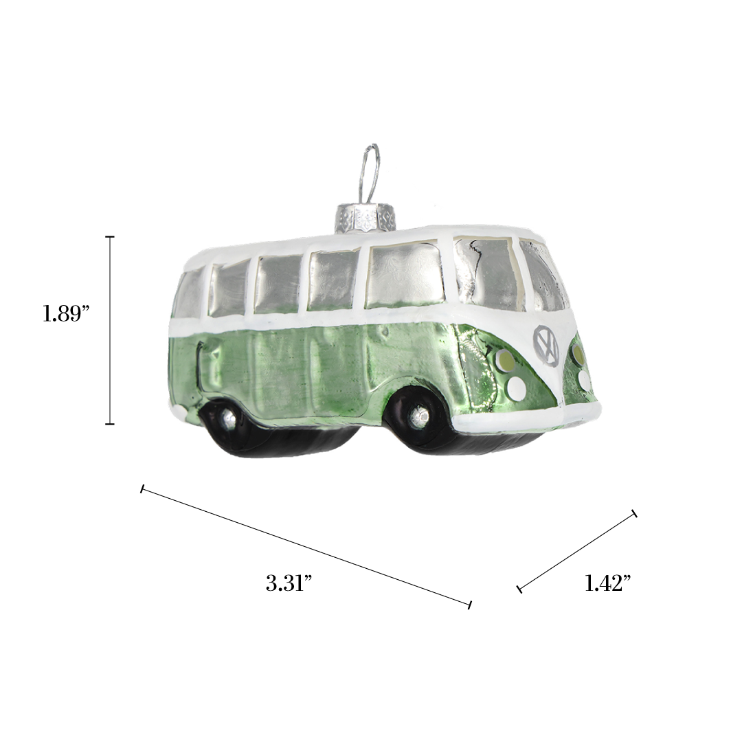 VW Green Van Christmas Ornament