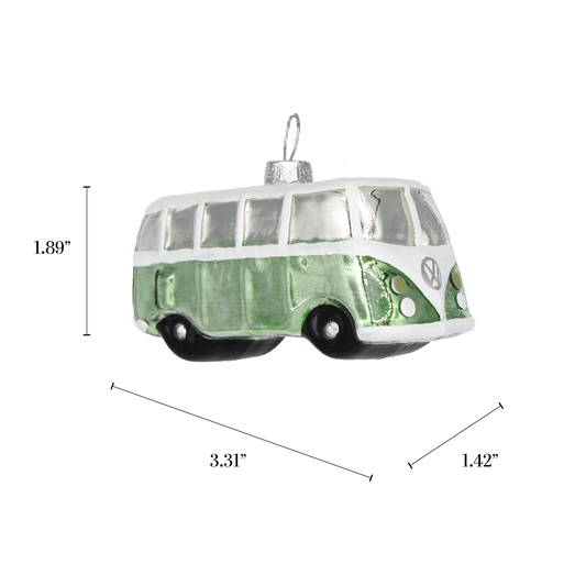 VW Green Van Christmas Ornament