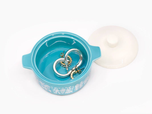 Pyrex-Inspired Butterprint Casserole Ceramic Trinket Box